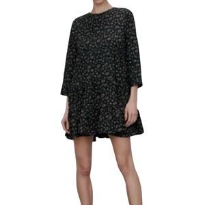 Zara "The Lisa" Floral Ruffle Hem & Sleeves Baby Doll Style Womens Dress Size L